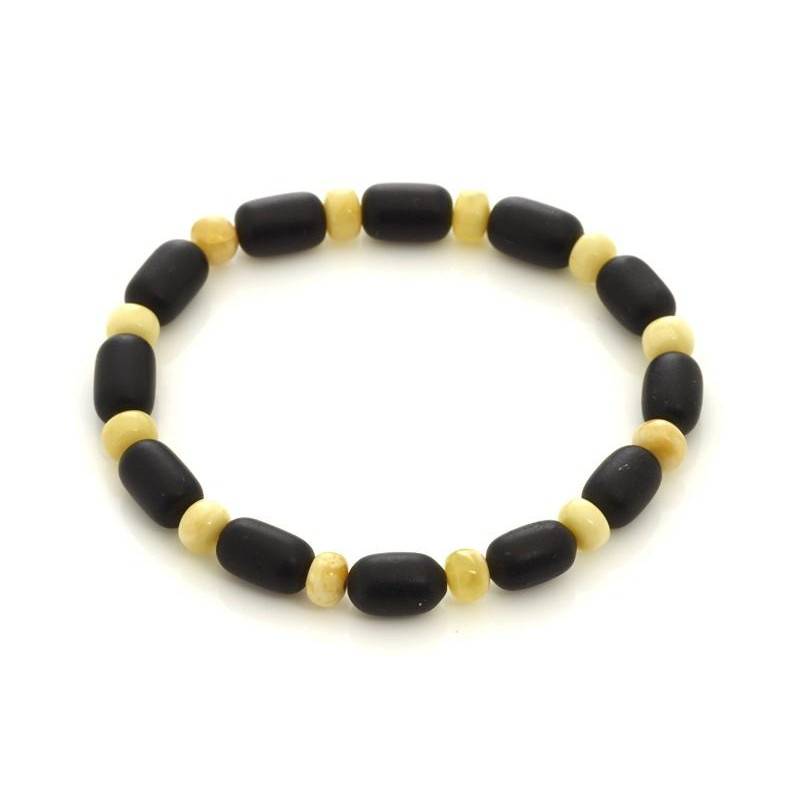 Bracciale in ambra baltica multicolore cilindrica naturale, 22 cm — foto 1