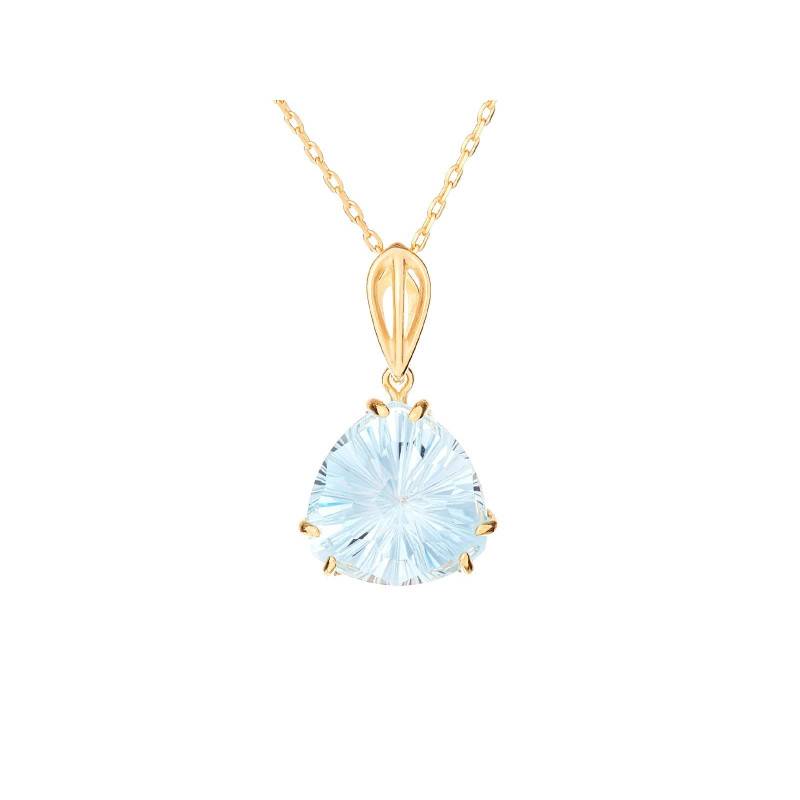 Pendant with natural blue topaz, in 750 gold