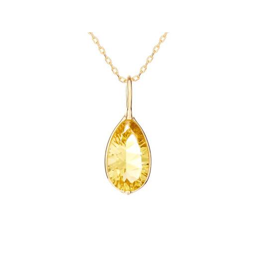 Pendant with natural yellow quartz, in 750 gold