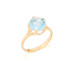 Ring with natural blue topaz, in 750 gold