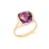 Ring with natural purple amethyst, in 750 gold