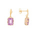 Earrings with natural purple amethyst, in 750 gold