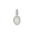 Pendant with oval white opal, in 925 rhodium silver, height 1+0.6 cm