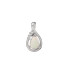 Pendant with drop opal and zirconium oxide, in rhodium-plated silver 925