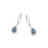 Earrings with blue opal doublet drop, in rhodium silver 925