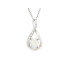 Pendant with opal and zirconium oxide, in rhodium-plated silver 925, height 2 cm