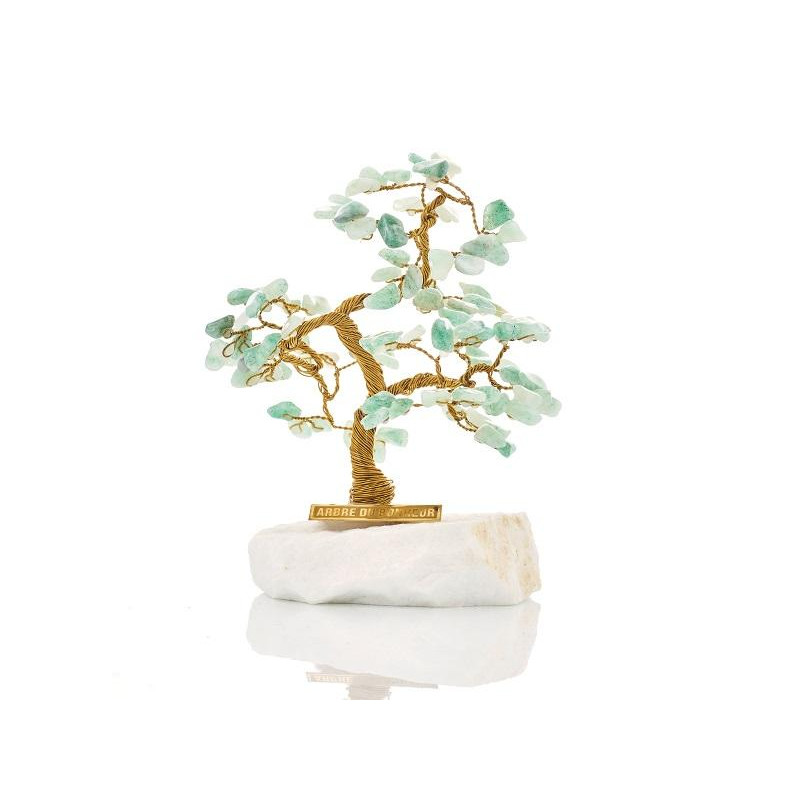 Tree of happiness 13 cm with aventurine (105 petals) and Greek marble