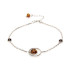 Bracelet with round multi-colored amber, in 925 rhodium silver, length 16+3 cm