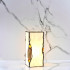 Bedside lamp in brass, amber and glass, 11x11x24 cm