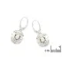 Earrings with natural white opal, in 925 rhodium silver