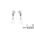 Drop earrings with opal and zirconium oxide, 925 rhodium silver