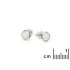 Stud earrings with round natural white opal, in 925 rhodium silver