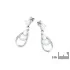 Drop earrings with opal and zirconium oxide, 925 rhodium silver