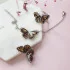 Butterfly bracelet with multi-colored amber, in 925 rhodium silver, length 16+3 cm