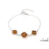 Bracelet with natural cognac amber, in 925 rhodium silver, length 17+3 cm