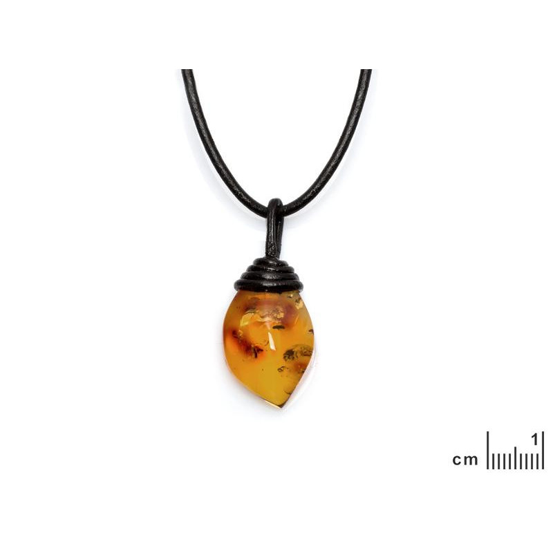 Collana in ambra baltica cognac goccia naturale, 42-45 cm — foto 2