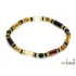 Bracelet with cylindrical multi-colored Baltic amber, length 17-18cm