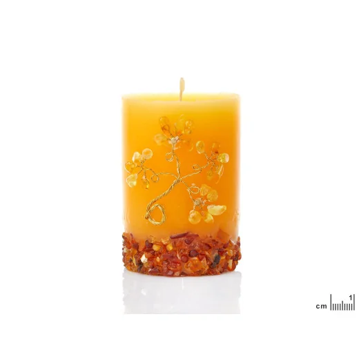 Candle with amber, 8x5 cm