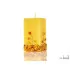 Candle with rectangular amber, 4.5x4.5x8.5 cm