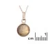 Round pendant with multi-colored labradorite, 925 rhodium-plated silver, 1+0.8 cm