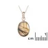 Pendant with natural multi-colored labradorite, in 925 rhodium silver