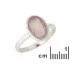 Ring with natural oval rose quartz, in 925 rhodium silver