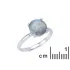 Ring with natural multi-colored labradorite, in 925 rhodium silver