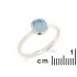 Ring with natural blue chalcedony, in 925 rhodium silver