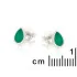 Earrings with natural green onyx, in 925 rhodium silver