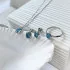 Earrings with natural blue chalcedony, in 925 rhodium silver