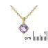 Necklace with purple amethyst, in 925 gold plated silver, length 42 + 3 cm