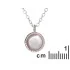 Necklace with round natural rose quartz, in 925 rhodium silver, length 42+3cm