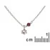 Necklace with rose quartz and garnet, in 925 rhodium silver, length 42 + 3 cm