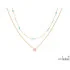 Necklace with turquoise and tourmaline, in 925 gold plated silver, length 40 + 5 cm