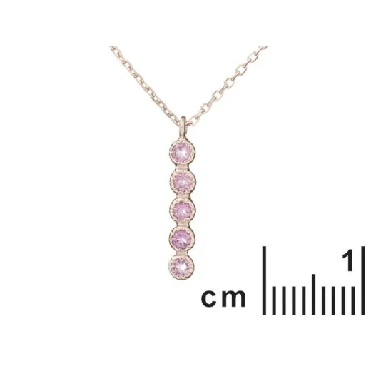 Necklace with purple amethyst, in rhodium-plated silver 925, length 42 + 3 cm