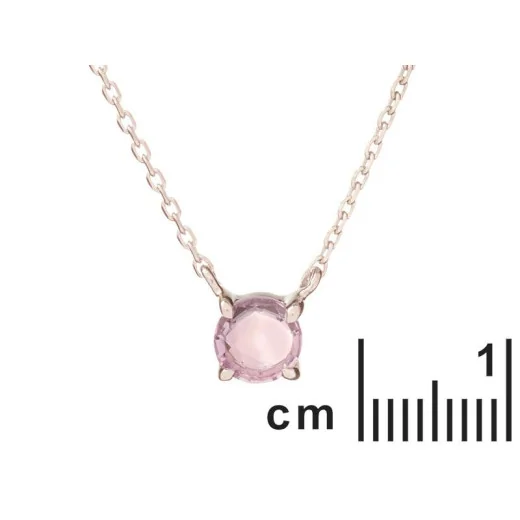 Necklace with purple amethyst, in rhodium-plated silver 925, length 42 + 3 cm