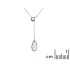 Drop necklace with natural blue chalcedony, in 925 rhodium silver