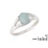 Ring with natural aqua tinted agate, in rhodium-plated silver 925