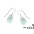 Earrings with natural oval aqua tinted agate, in 925 rhodium silver