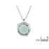 Necklace with natural aqua tinted agate, 925 rhodium silver, length 42 + 3 cm