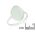 Ring with natural aqua tinted agate, in rhodium-plated silver 925