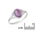 Ring with natural oval purple amethyst, in aged 925 silver