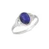 Ring with natural oval blue lapis lazuli, in 925 antique silver