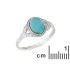 Ring with reconstituted natural oval turquoise, in aged 925 silver