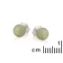 Stud earrings with natural green aventurine ball, in 925 rhodium silver