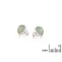 Stud earrings with natural green aventurine drop, in 925 rhodium silver