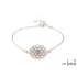 Flower of life bracelet with multi-colored labradorite, 925 rhodium-plated silver, 16+ 3 cm