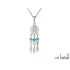 Necklace with round turquoise, in rhodium-plated silver 925, length 42 + 3 cm