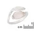 Ring with natural rose quartz, in 925 rhodium silver