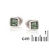 Square natural green aventurine stud earrings, in 925 rhodium silver